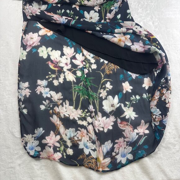Slate & Willow Women's Maxi Dress Black Hudson Floral One-Shoulder Sz 4 - Picture 14 of 15